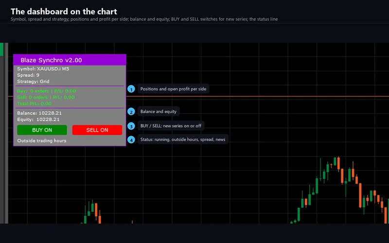 Blaze Synchro for cTrader: the dashboard