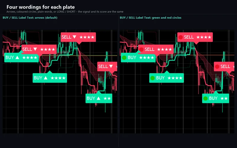 Voidbreak Buy Sell Pro for cTrader: Four wordings for each plate
